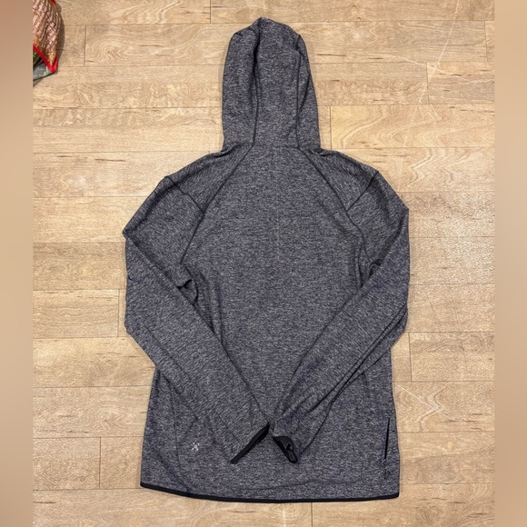 Lululemon Surge Warm 1/2 Zip Hoodie Sz L In Heathered Black - Picture 3 of 5